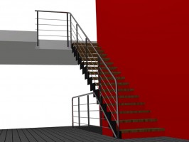 Architektura - návrh a vizualizace schodiště rodinného domu